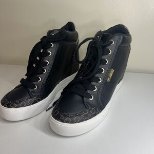 Guess Womens Bending Black Round Toe Lace Up Casual Sneaker Shoes Size 9 M